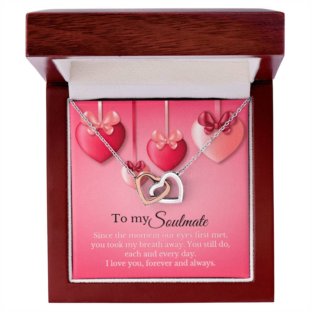 To My Soulmate - Interlocking Heart Necklace Interlocking Hearts Necklace