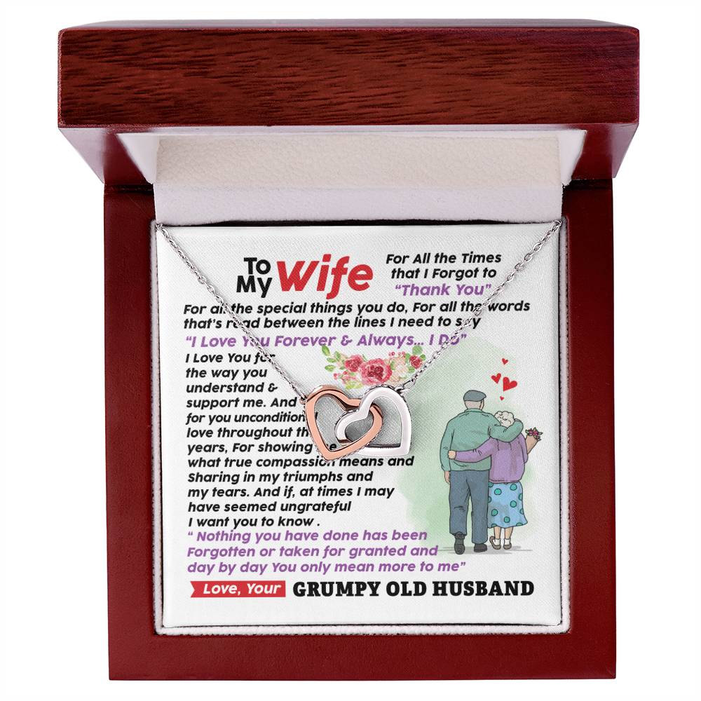 Gift For Wife - Interlocking Heart Necklace Interlocking Hearts Necklace