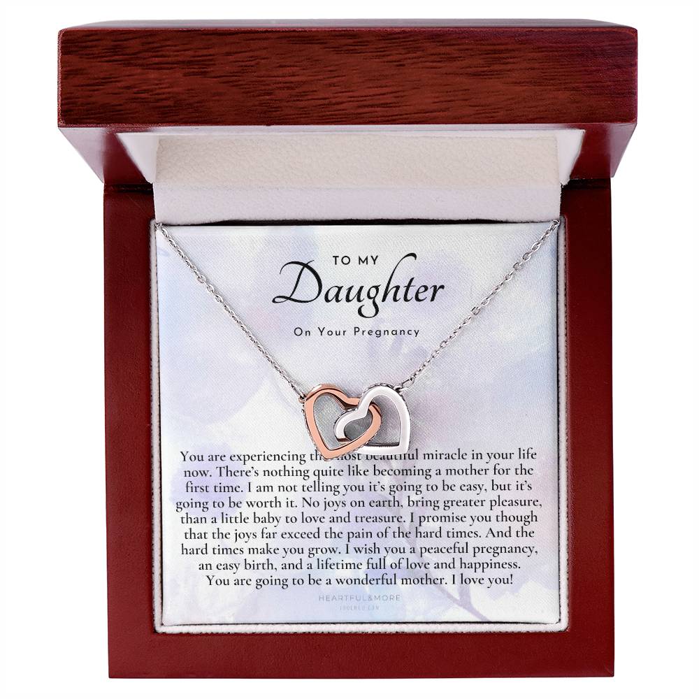 Pregnancy Gift For Daughter Baby Shower Gift Mom To Be Gift Expecting Mom Gift Pregnant Daughter Gift From Mom Interlocking Hearts Necklace