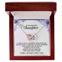 To My Daughter Necklace Gift From Mom Sentimental Jewelry Gift From Father Mother'S Day Gift For Daughter From Mother Interlocking Hearts Necklace