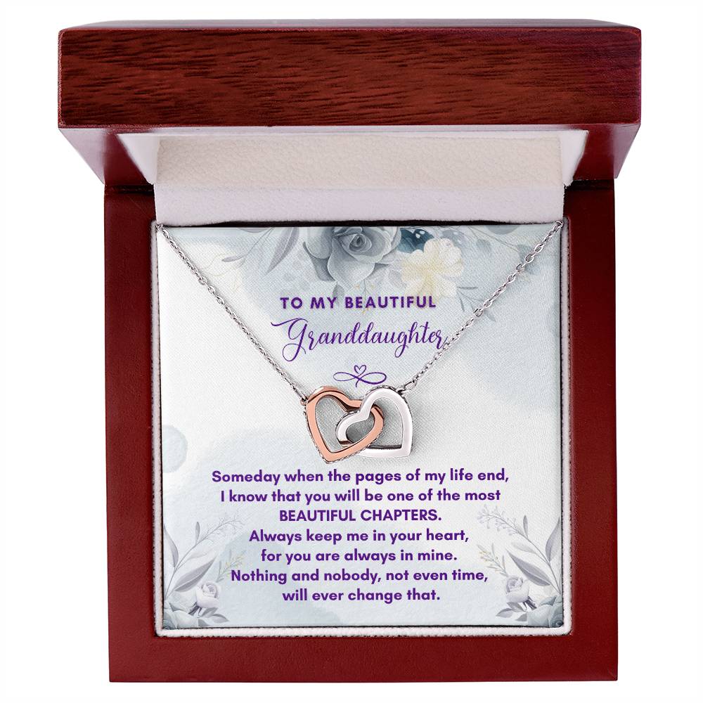 Granddaughter Most Beautiful Chapters Interlocking Hearts Necklace