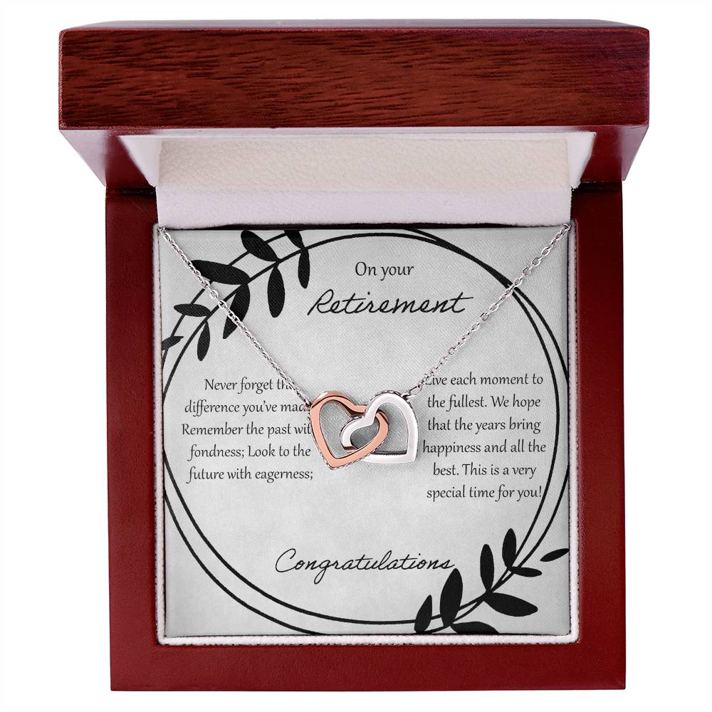 On Your Retirement Interlocking Hearts Necklace