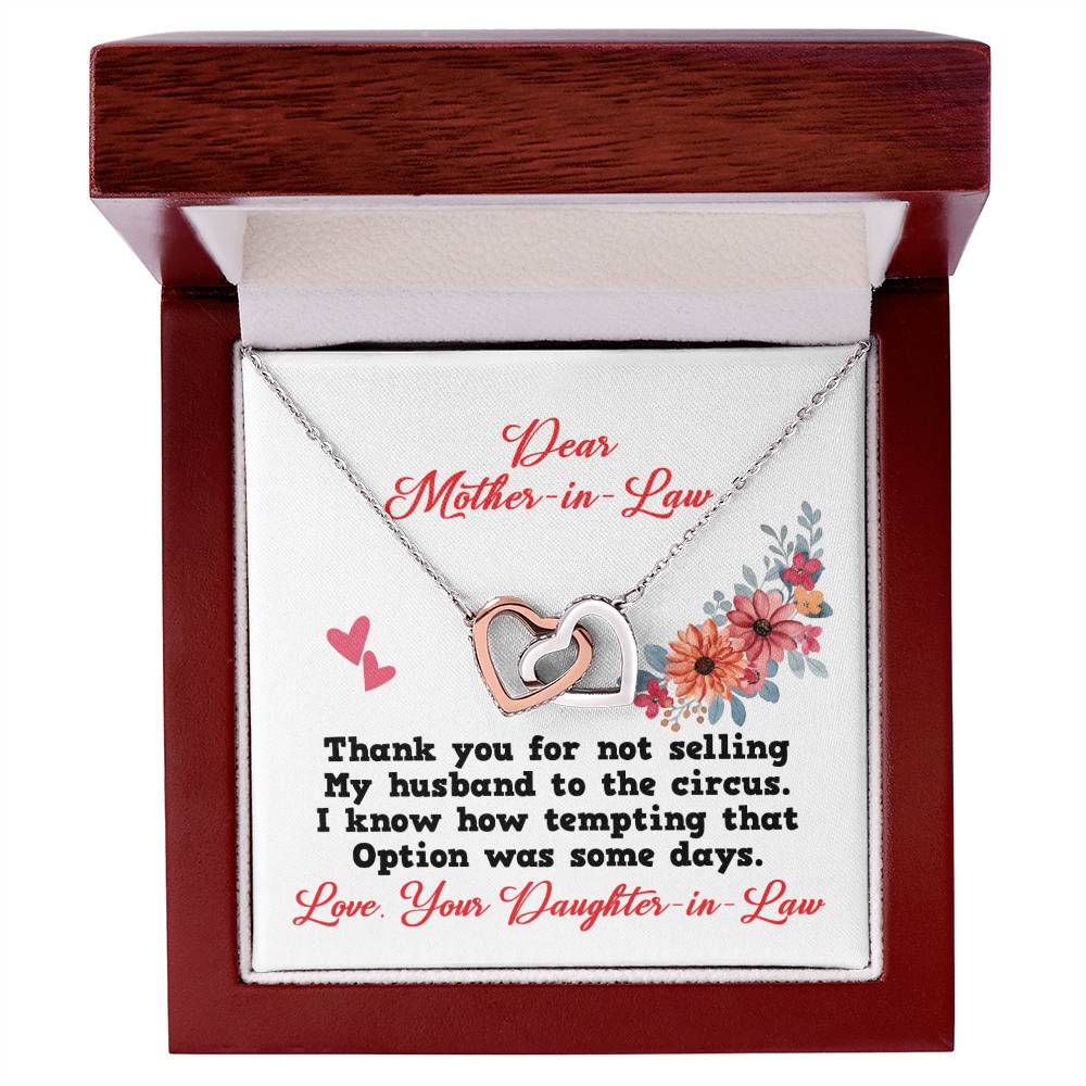 Gift For Mother In Law - Interlocking Heart Necklace Interlocking Hearts Necklace