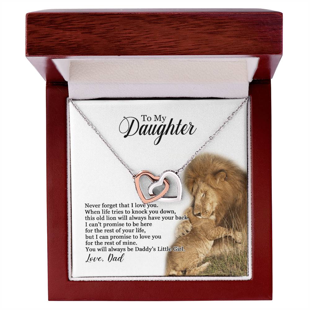 To My Daughter - You Will Always Be Daddy'S Little Girl - Necklace Mb Interlocking Hearts Necklace