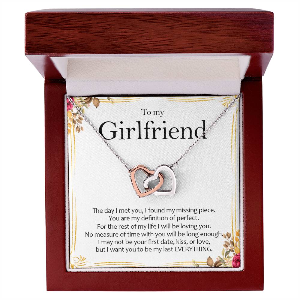 To My Girlfriend - Love Card And Necklace S009 Interlocking Hearts Necklace