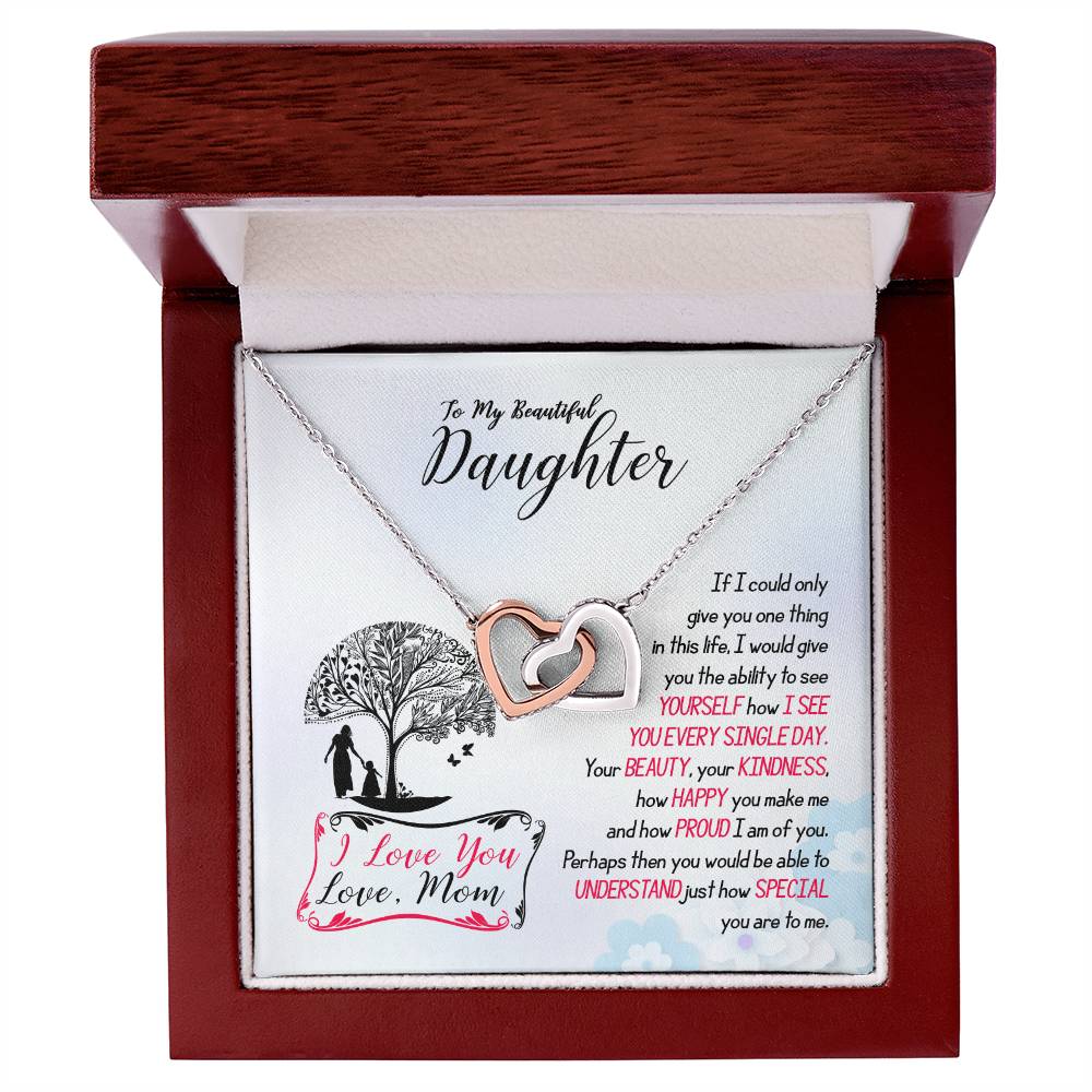 Gift From Mom To Daughter - Interlocking Hearts Necklace