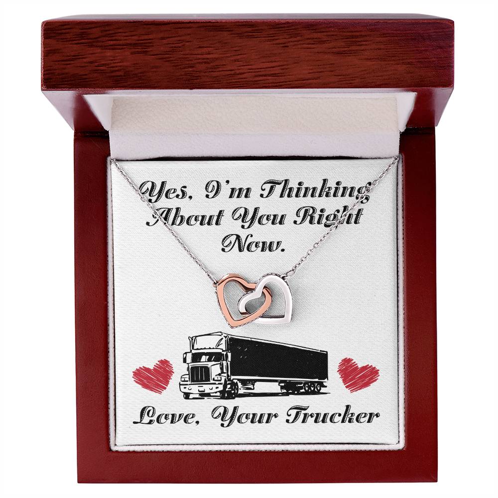 Trucker'S Girlfriend- Interlocking Heart Necklace Interlocking Hearts Necklace