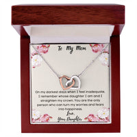 To My Mom From Your Daughter Interlocking Necklace Interlocking Hearts Necklace
