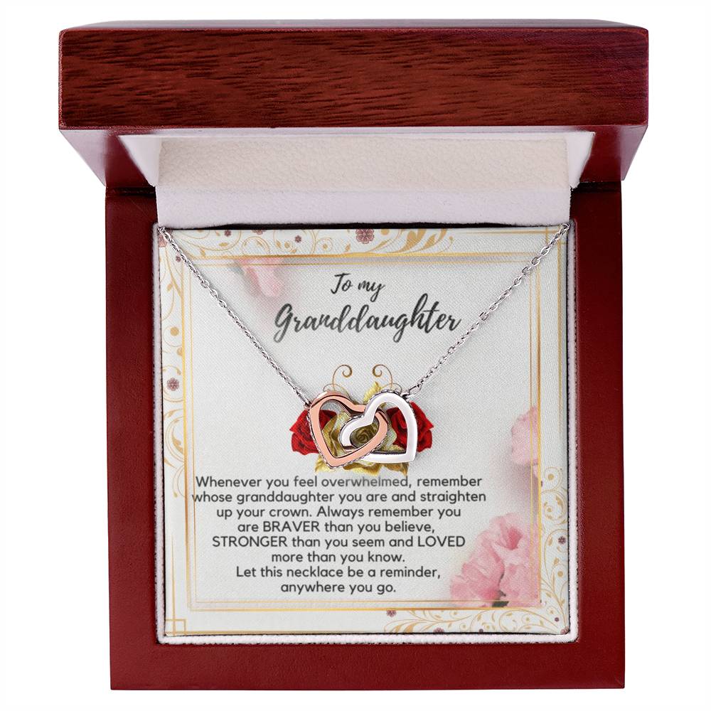 To My Granddaughter Necklaces Interlocking Hearts Necklace