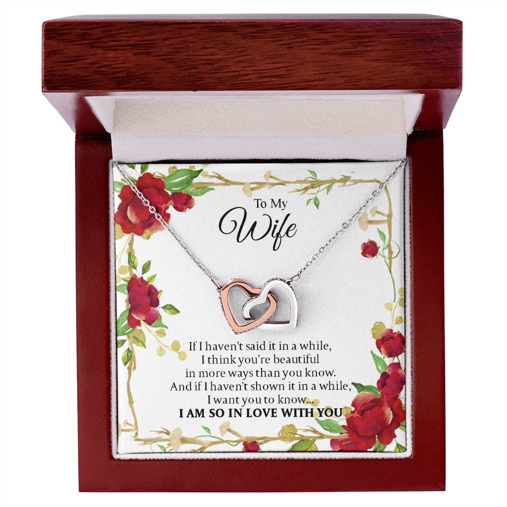 To My Wife - I Am So In Love With You - Forever Love Necklace Interlocking Hearts Necklace