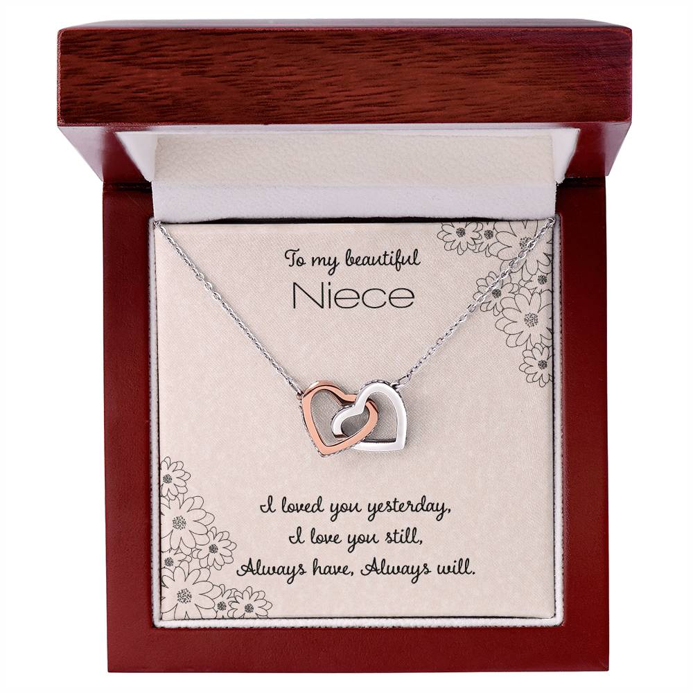 To My Beautiful Niece Interlocking Hearts Necklace