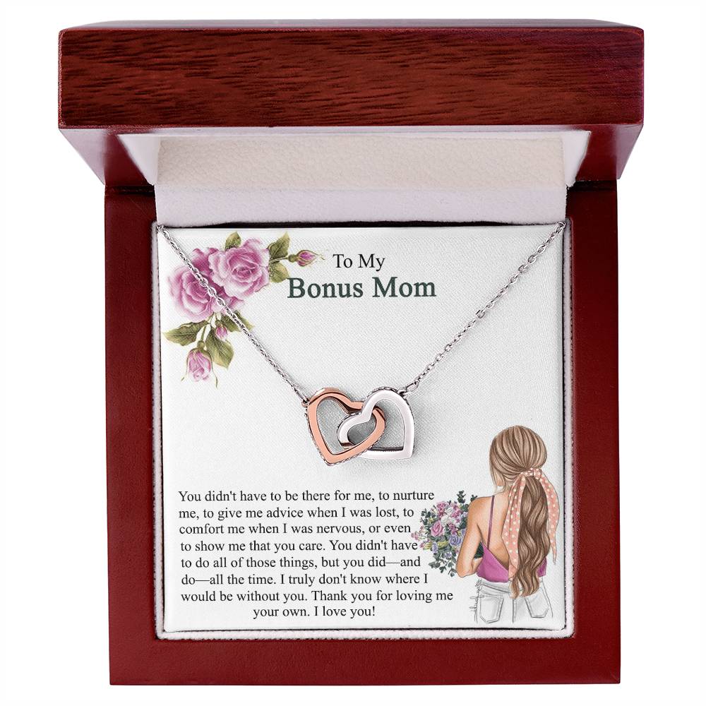 Step Mom Gift Bonus Mom Necklace Present For Stepmom For Mother'S Day Christmas Birthday Double Circles Mother - Necklace Interlocking Hearts Necklace