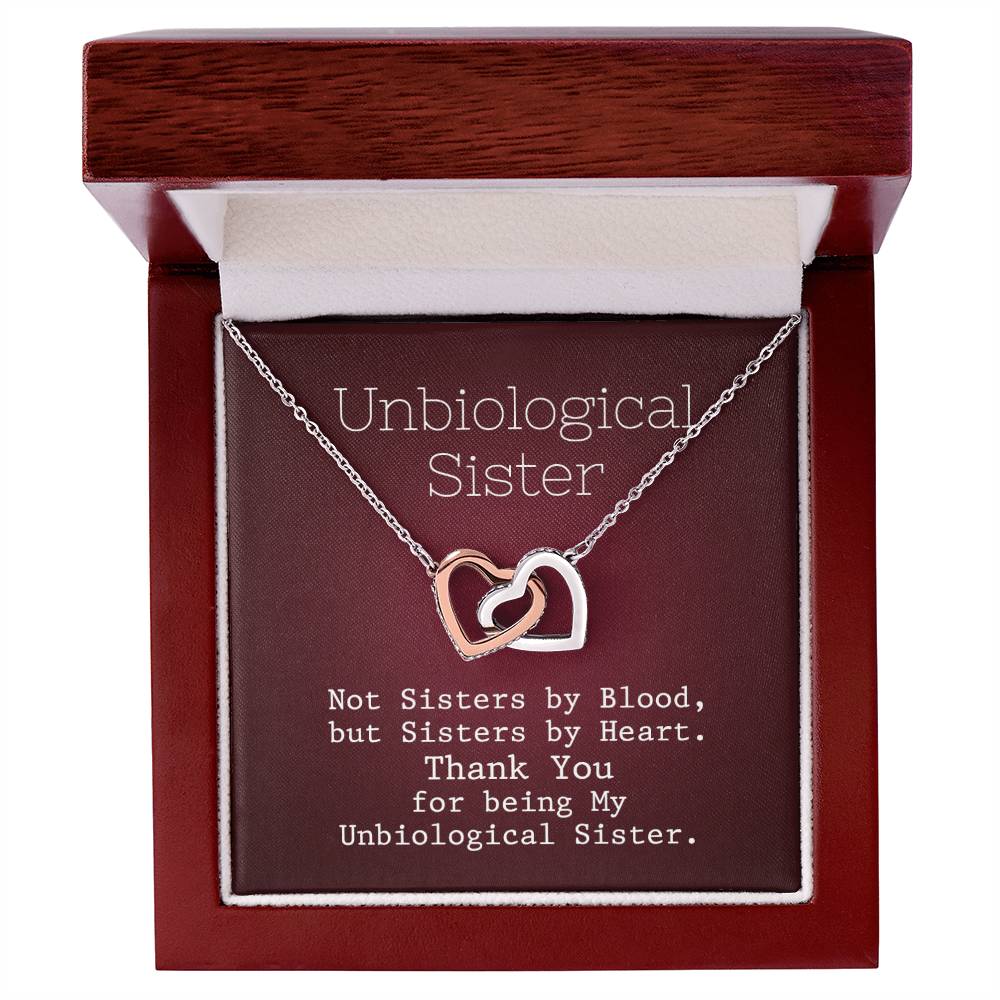 Unbiological Sister - United Heart Necklace Interlocking Hearts Necklace