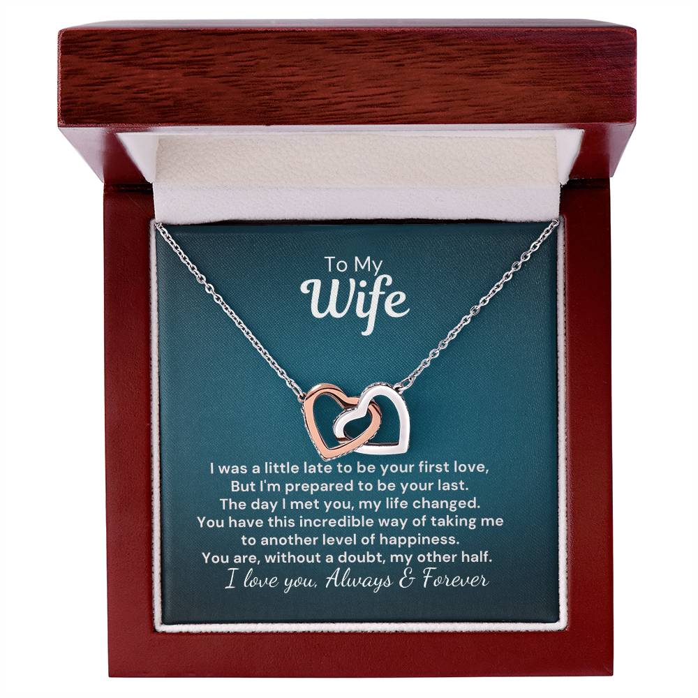 To My Wife - My Other Half - Interlocked Hearts Necklace Interlocking Hearts Necklace