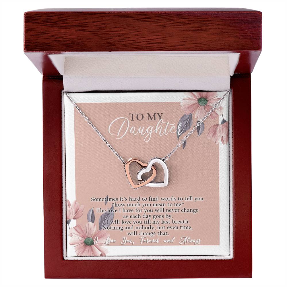 To My Daughter - Interlocking Hearts Necklace - D04