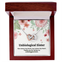 Unbiological Sister Necklace Interlocking Hearts Necklace