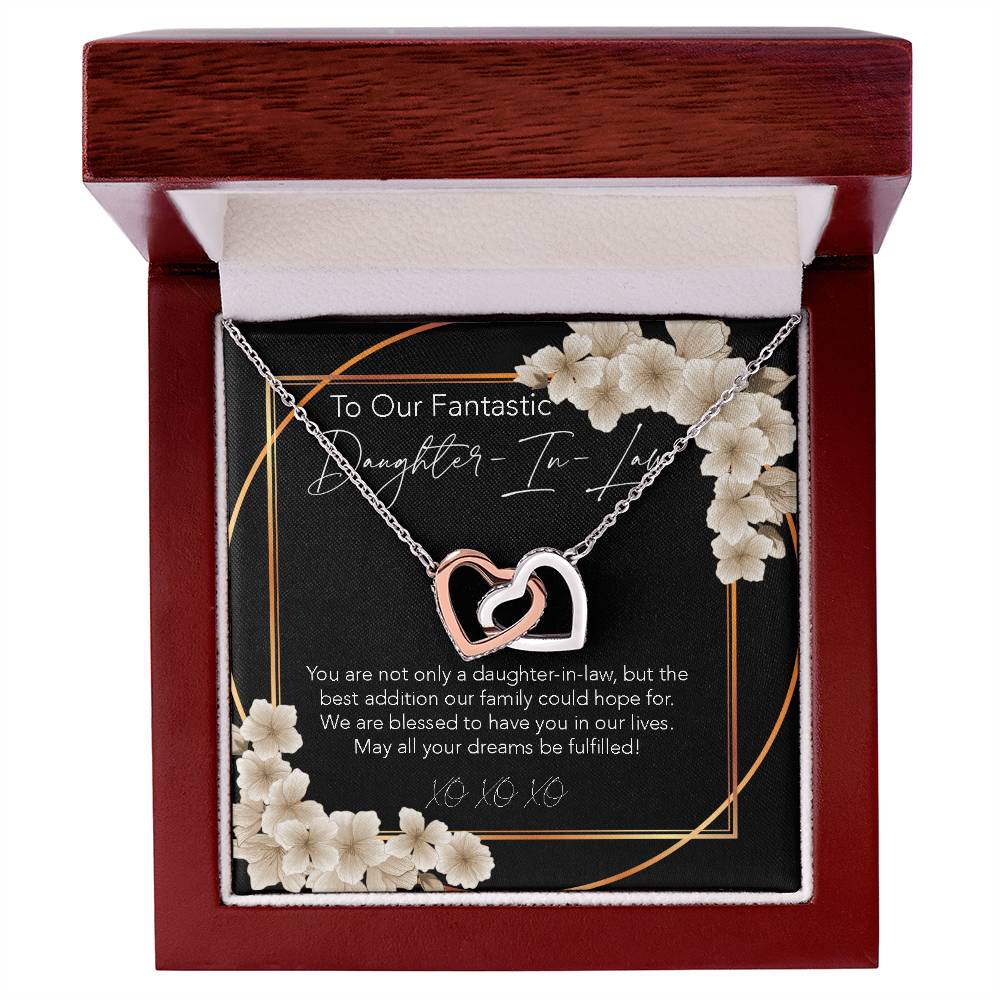 Interlocking Hearts Necklace To My Daughter-In-Law My Daughter-In-Heart Bonus Daughter Gift Daughter-In-Law Necklace Daughter-In-Law