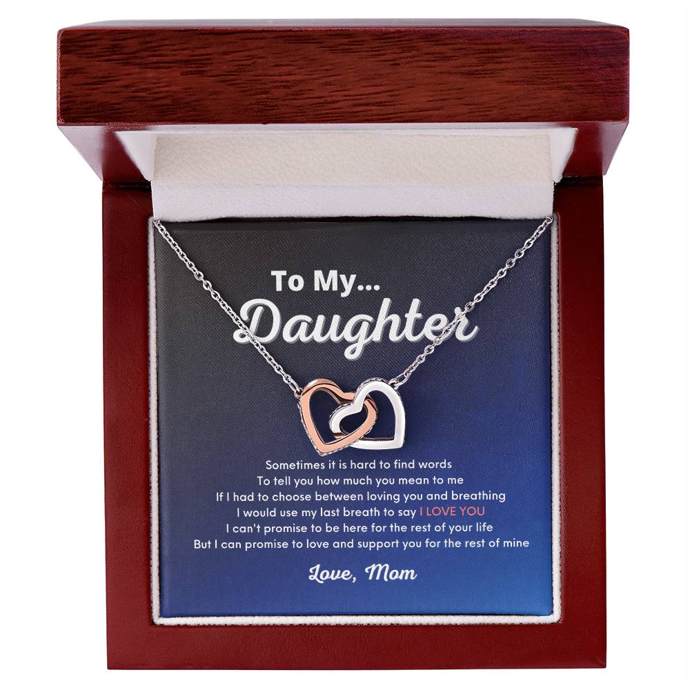To My Daughter - Love You For The Rest Of My Life - Necklace [Premium] Interlocking Hearts Necklace