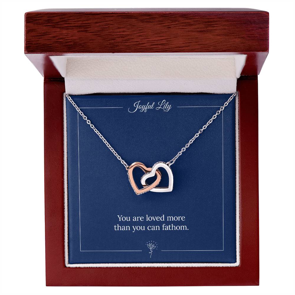 Joyful Lily - Interlinked Hearts Pendant Necklace Interlocking Hearts Necklace