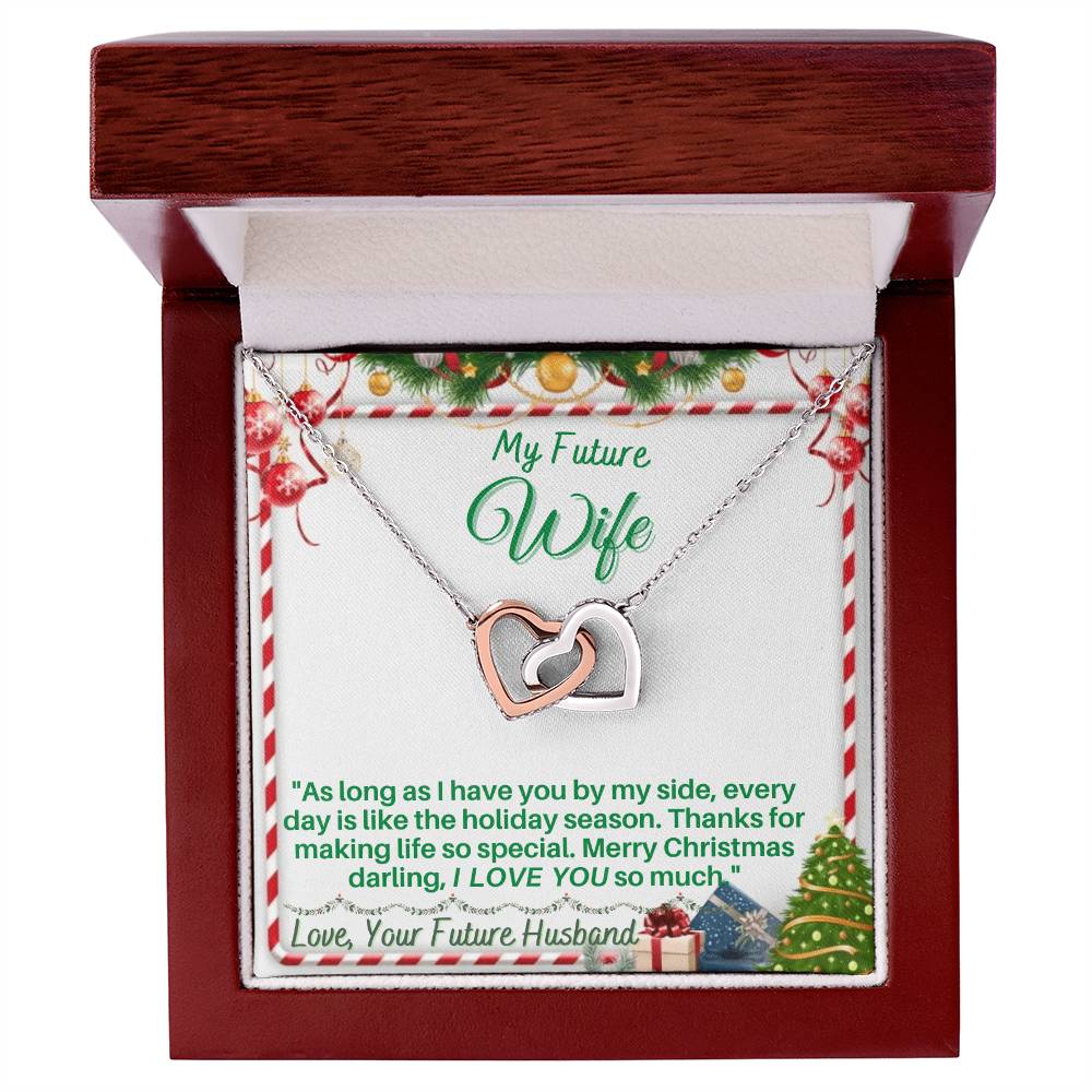 Christmas Gift For Your Future Wife Romantic And Unique Gift For Your Wife Beautiful Interlocking Hearts Necklace.