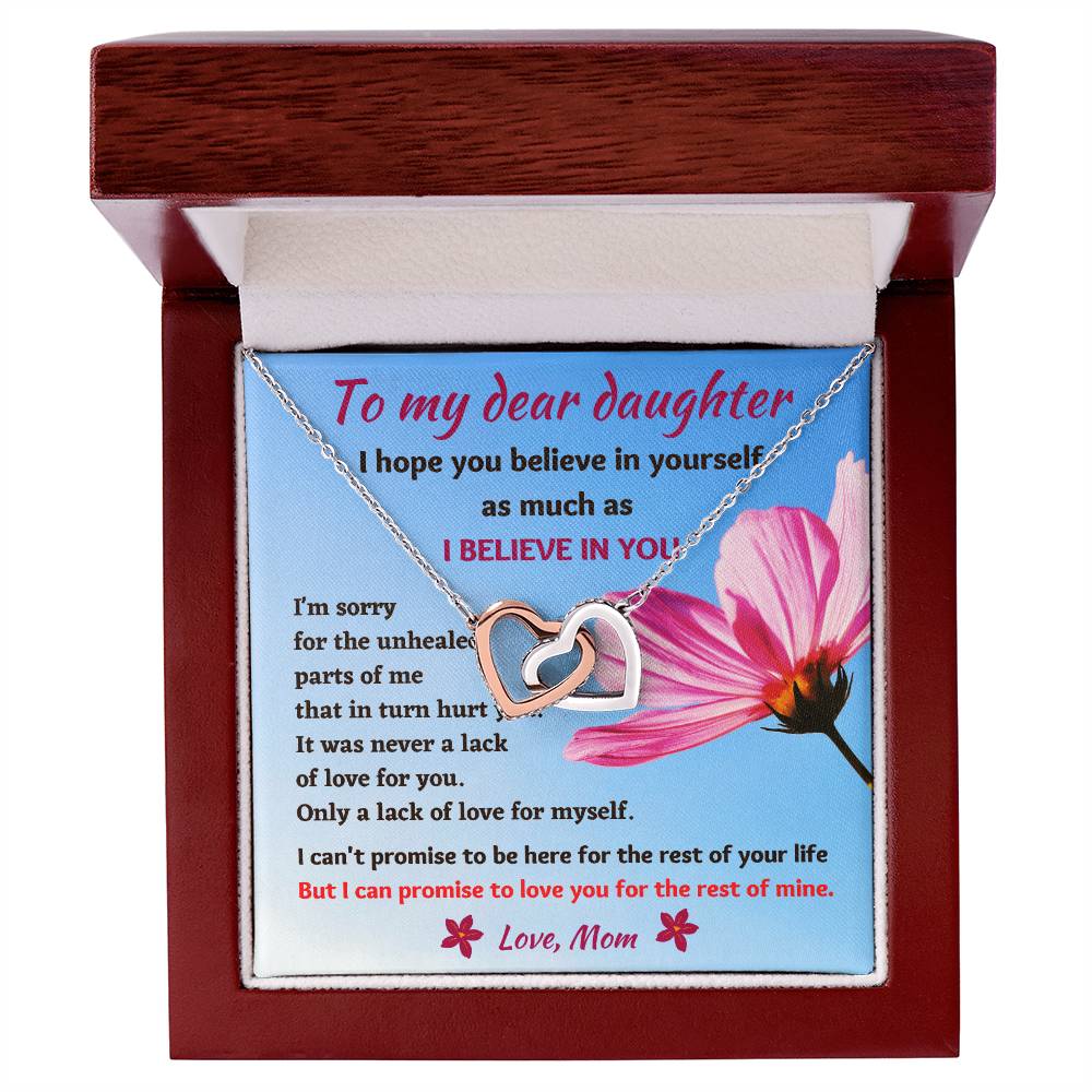 Emotional Message Card To My Daughter With Beautiful Interlocked Hearts Necklace Interlocking Hearts Necklace