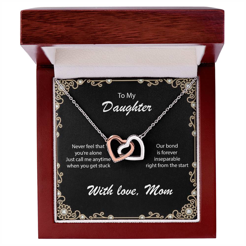 Necklace For Daughter To Call Mom When Stuck Interlocking Hearts Necklace
