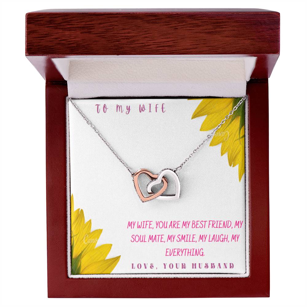 Gift To My Wife Heart Interlocked Necklace On Anniversary Or Birthday Interlocking Hearts Necklace