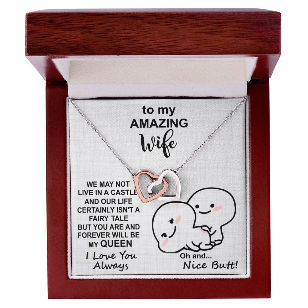 Oh And Nice Butt Double Heart Wife Necklace Interlocking Hearts Necklace