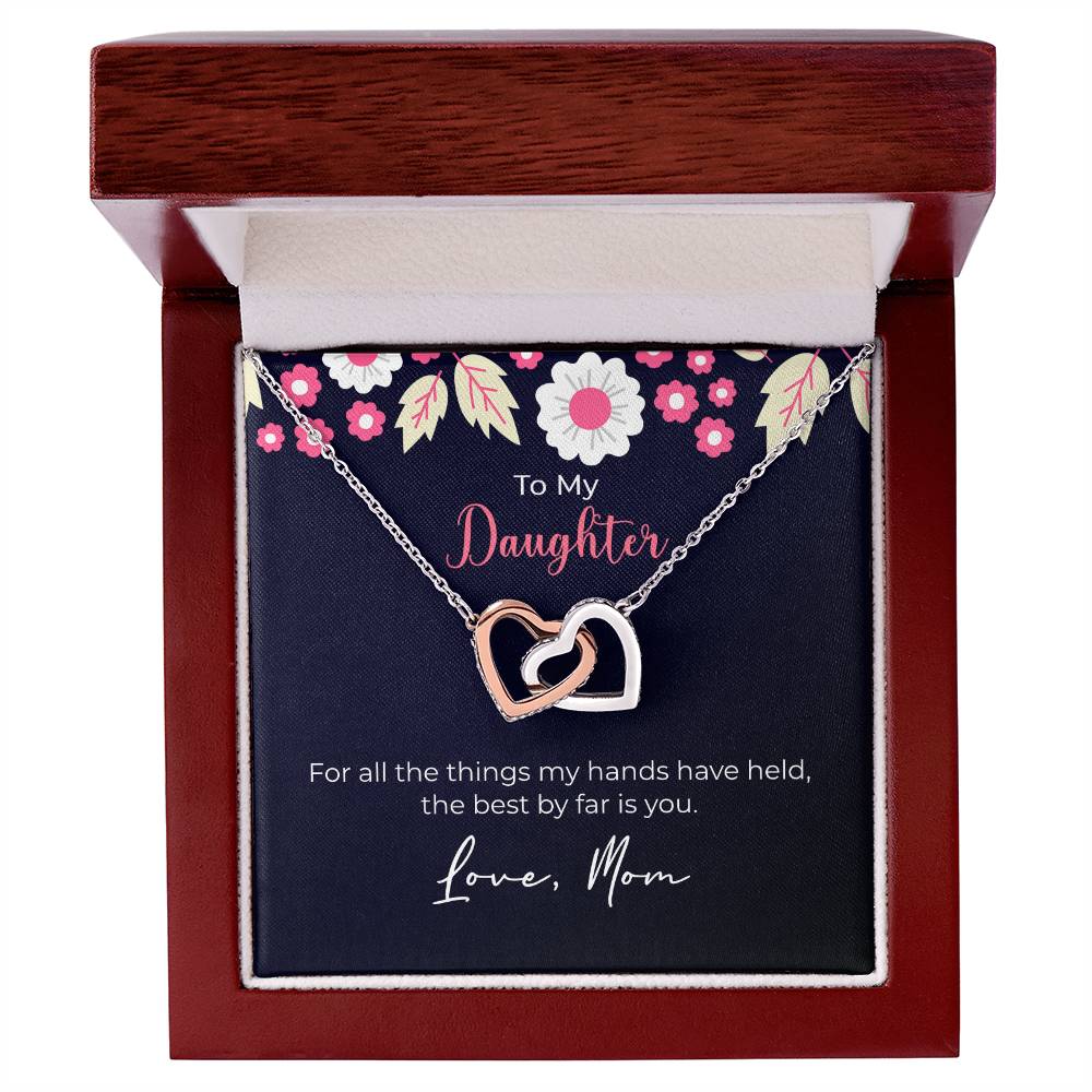 Moonkite Presents - To My Daughter Interlocking Hearts Necklace Mp019