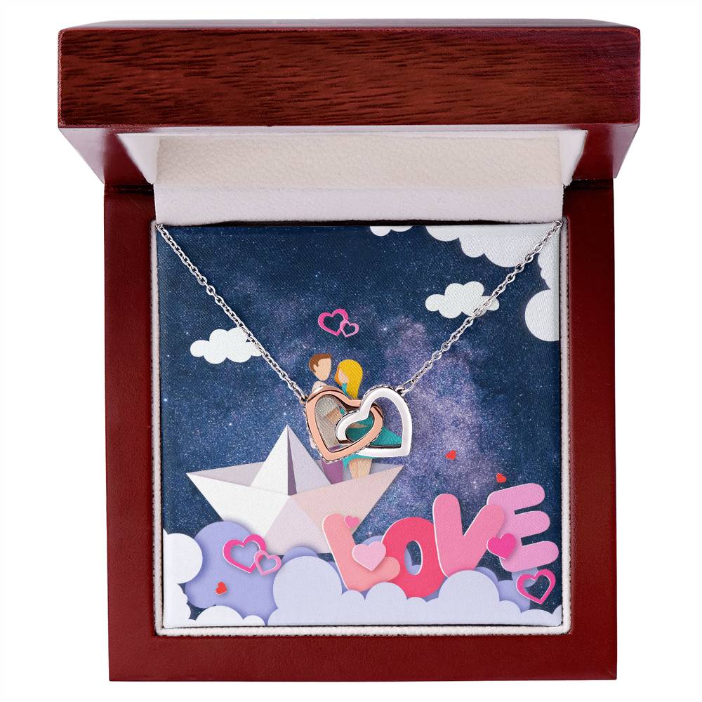 To Wife Girlfriend . Show Your Love To Your Lovely Girlfriend Wife. Gift For Girlfriend Wife Interlocking Hearts Necklace