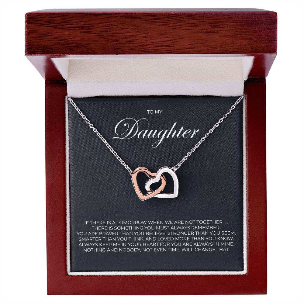 To My Daughter - Tomorrow - Necklace Interlocking Hearts Necklace