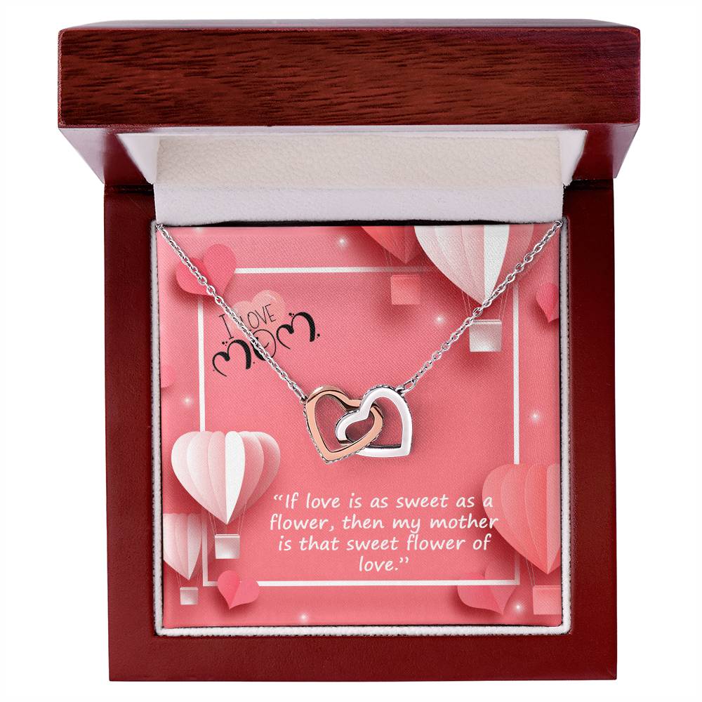 I Love My Mom Very Much Happy Mothers Day Interlocking Hearts Necklace