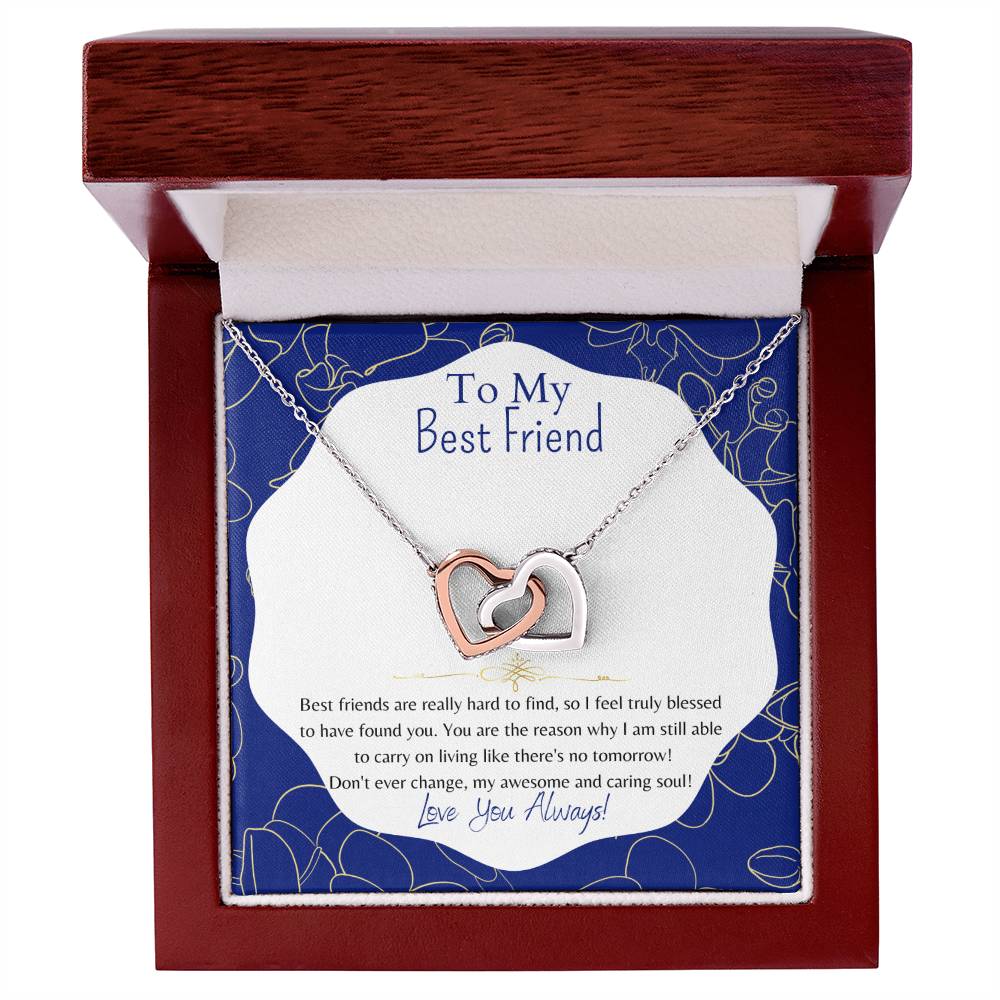 To My Best Friend Interlocking Hearts Necklace