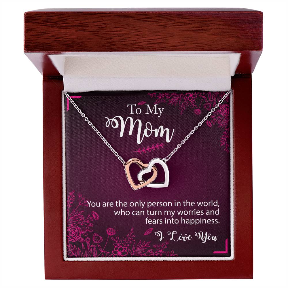 To My Mom - You Are The Person - Necklace Interlocking Hearts Necklace