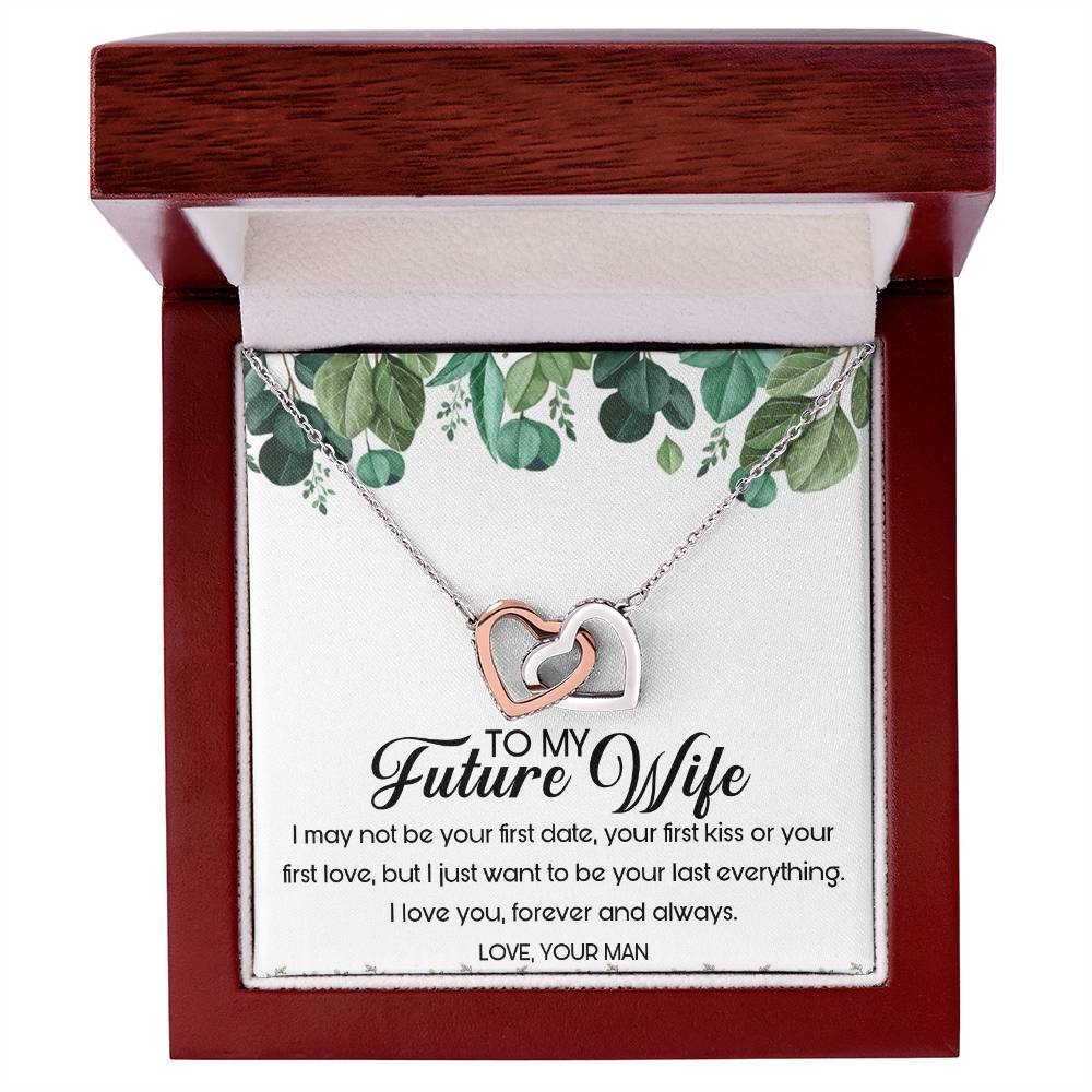 To My Future Wife Interlocking Hearts Necklace Message Card