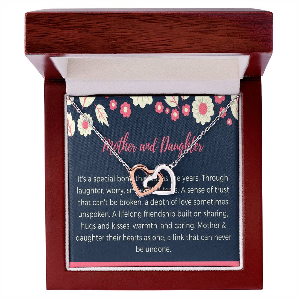 Mother And Daughter Necklace Set Mothers Day Gift Matching Mother Daughter Necklaces Wedding Gift Birthday 14Kt Gold Filled Rose Silver Interlocking Hearts Necklace