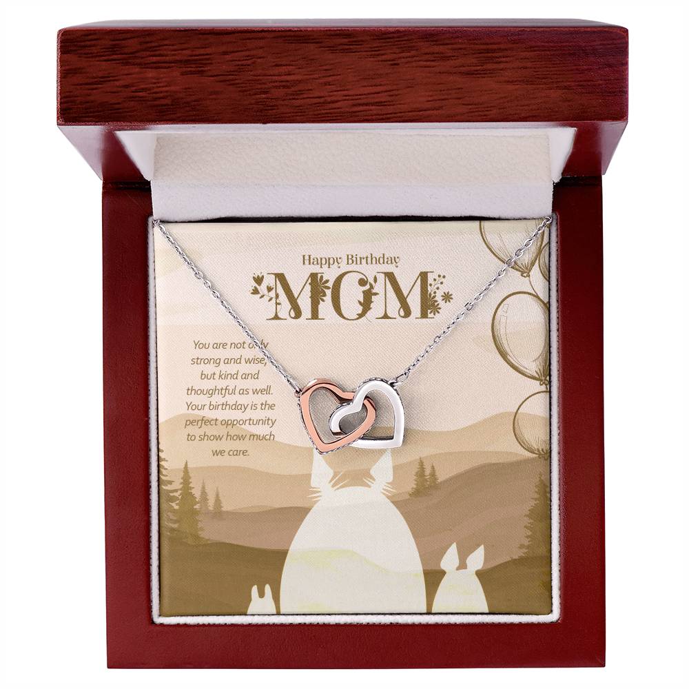 My Strong And Wise Mother - Interlocking Hearts Necklace