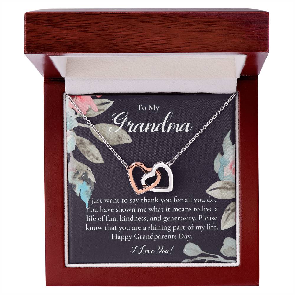 Gift For Grandma Necklace Grandmother Birthday Gift From Granddaughtergrandson To My Grandma Necklace Gift Grandmother Gift Grandparents Day Gift Interlocking Hearts Necklace