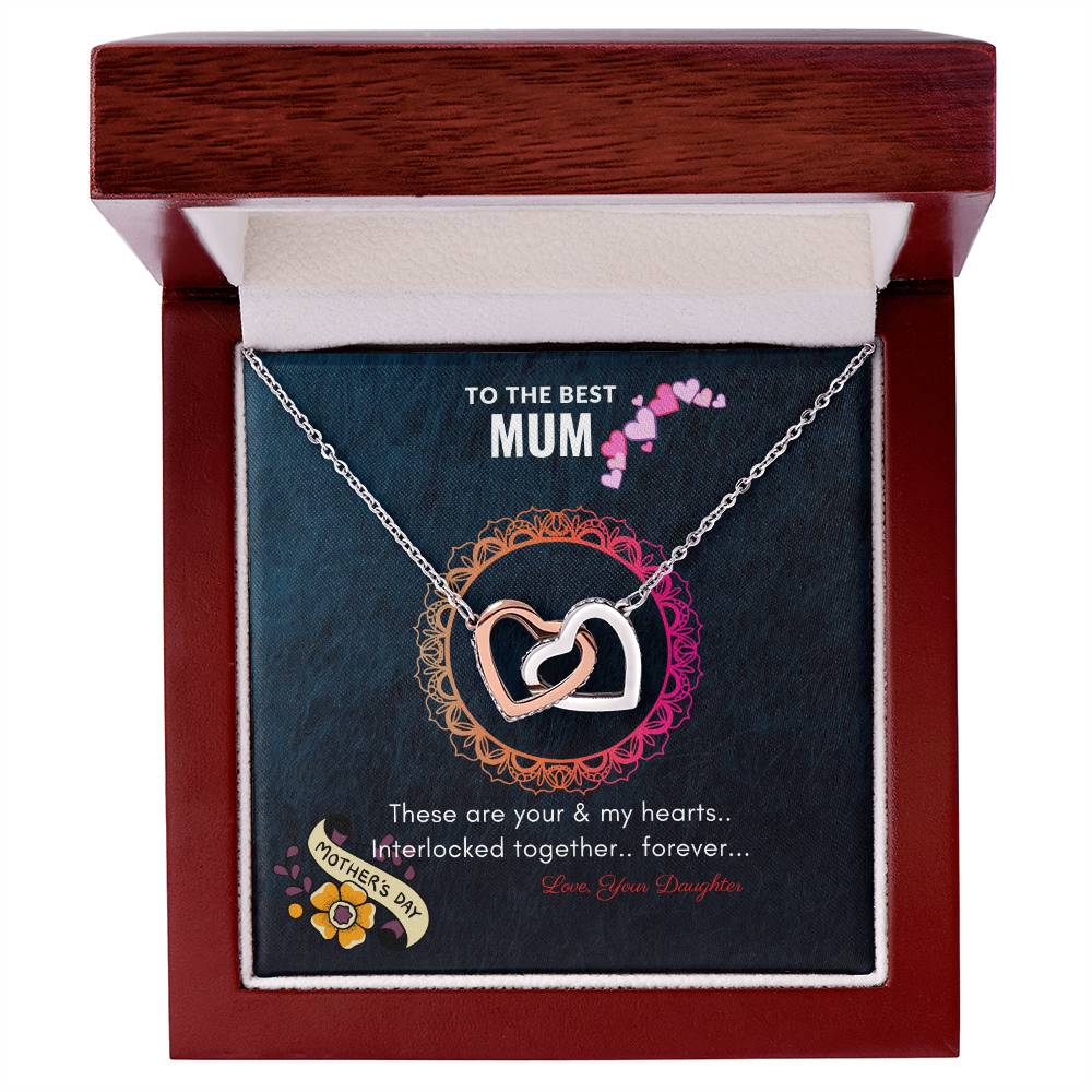 Heart Necklace For Mother By Daughter For Mother'S Day Interlocking Hearts Necklace