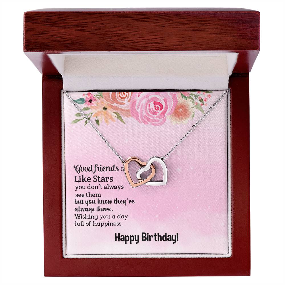 Good Friends Are Like Stars - Birthday Gift For Friend - Interlocking Hearts Necklace