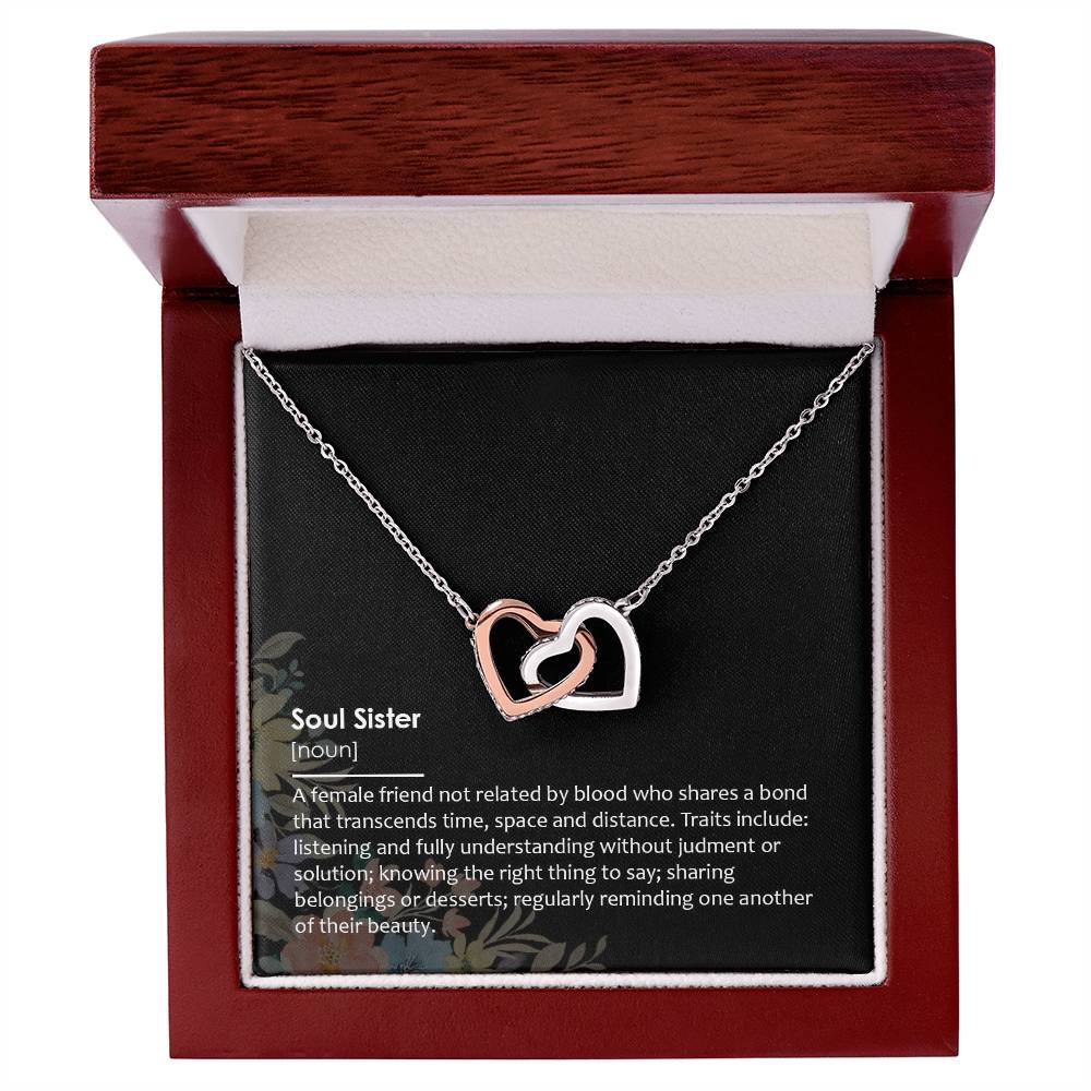 Soul Sister - Double Hearts Necklace Interlocking Hearts Necklace