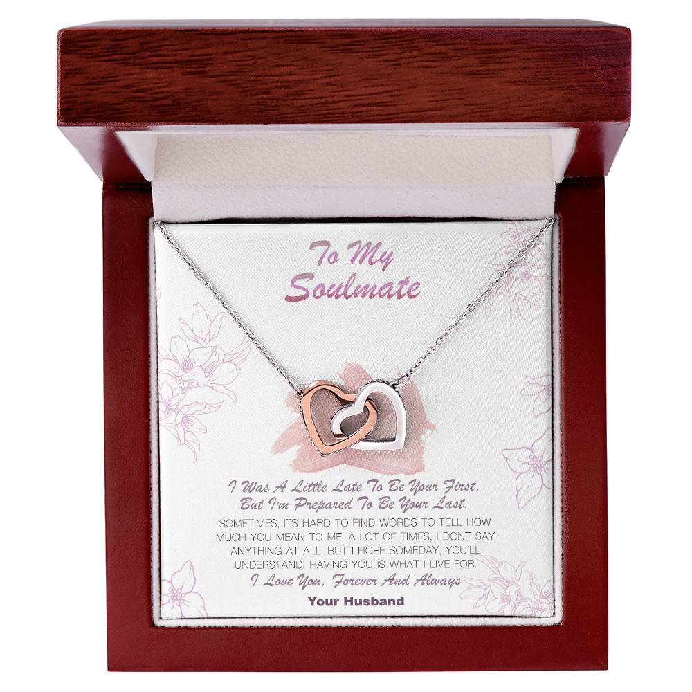 To My Solemate Interlocking Hearts Necklace