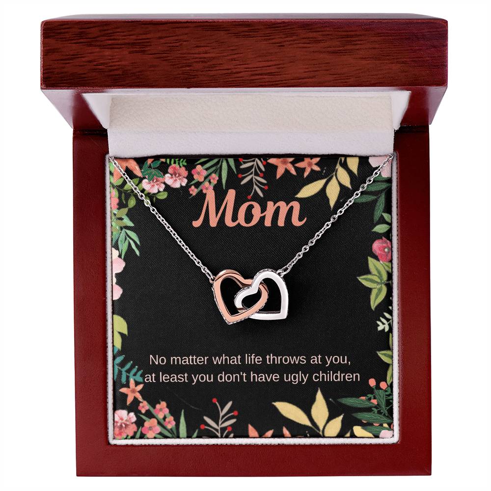 Funny Mom Necklace Interlocking Hearts Necklace