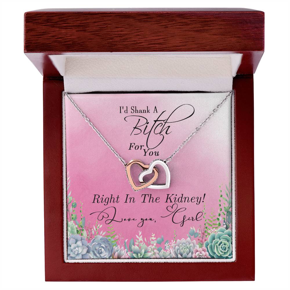 Interlocked Hearts Necklace Gift For Best Friendsister - Funny Message Card - Great Birthday Day Gift Interlocking Hearts Necklace