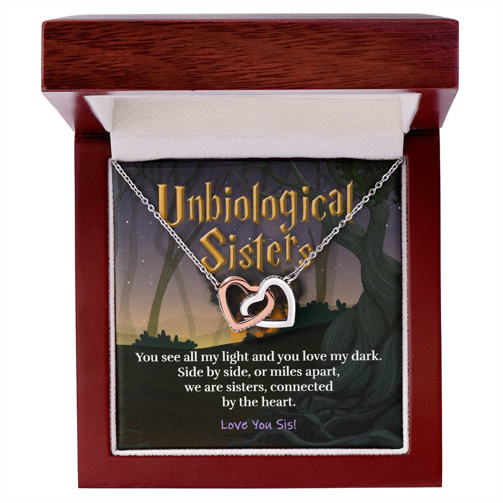 Unbiological Sisters - Always Connected - Necklace Interlocking Hearts Necklace