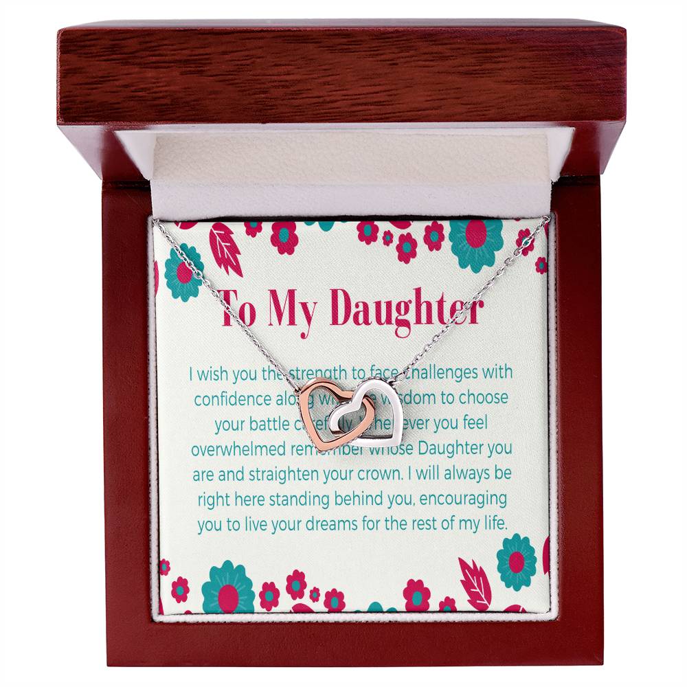 To My Daughter - Birthday Gift For Daughter From Mom Daughter Necklace From Mom Daughter Birthday Jewelry Interlocking Hearts Necklace