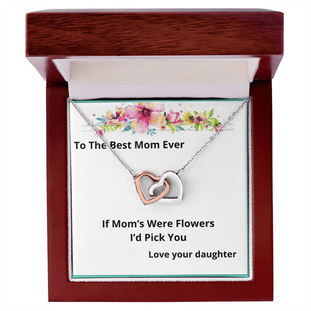 If Mom'S Were Flowers Two Hearts Necklace Interlocking Hearts Necklace