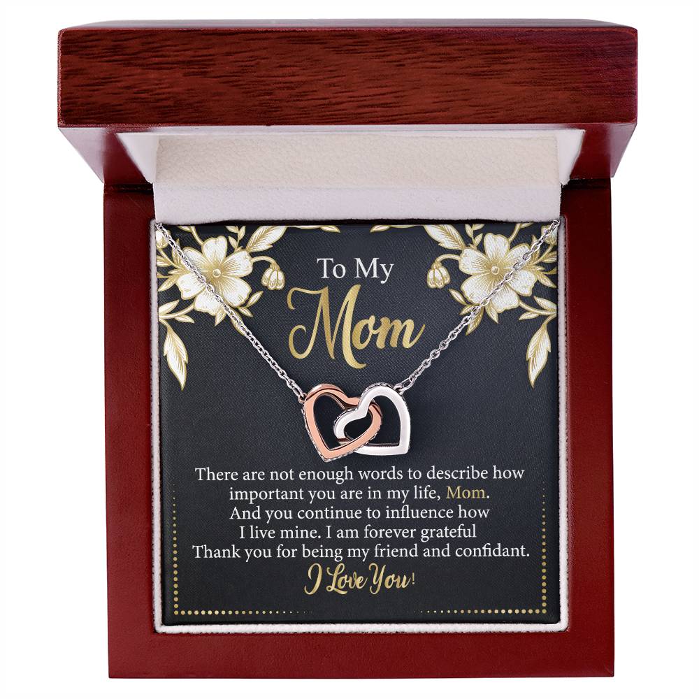 To My Mom Interlocking Hearts Necklace