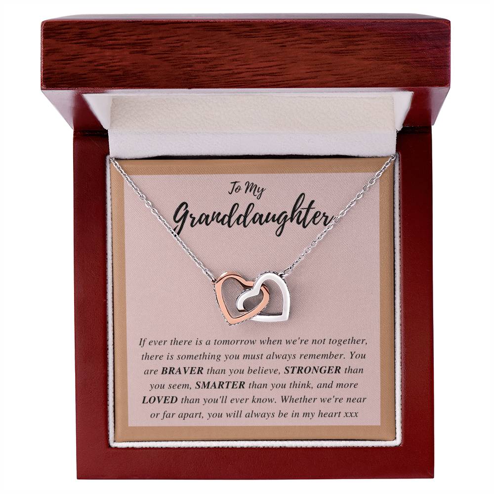 To My Granddaughter - Interlocking Hearts Necklace [Soq4-29]