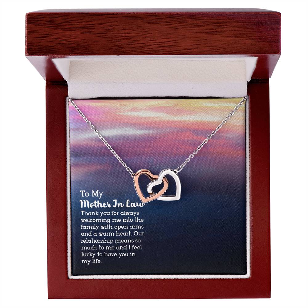 To My Mother-In-Law - Interlocking Hearts Necklace